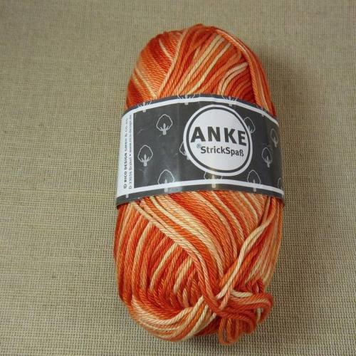 Coton rico design orange pelote fil 100% coton mercerisé anke