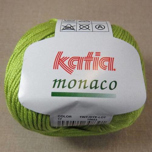 Fil coton katia monaco vert pistache pelote fils 100% coton mercerisé
