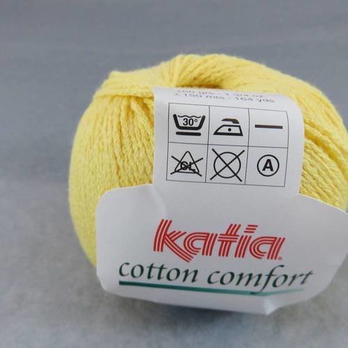 Coton katia cotton comfort jaune pelote fil coton polyamide