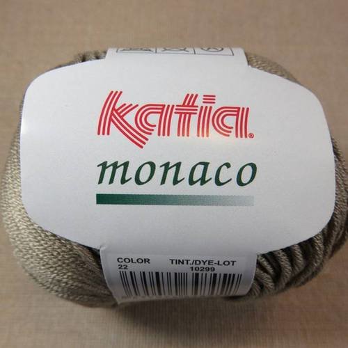 Fil coton katia monaco marron clair taupe pelote fils 100% coton mercerisé