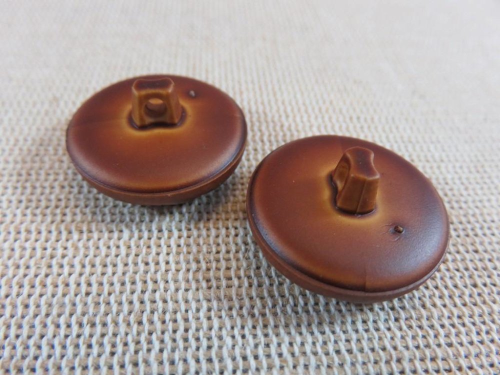 Lot de 6 boutons cuir véritable bronze alezan 15mm -  - Vente  en ligne d'articles de mercerie
