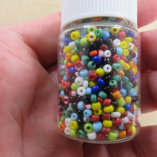 Perles de rocaille 2mm multicolore - ensemble de 200 perles environ