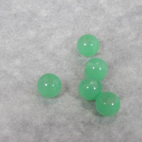 Perles verte 6mm en verre - lot de 20
