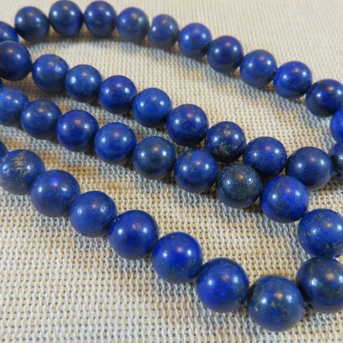 Perles lapis lazuli 8mm ronde - lot de 10 pierre de gemme