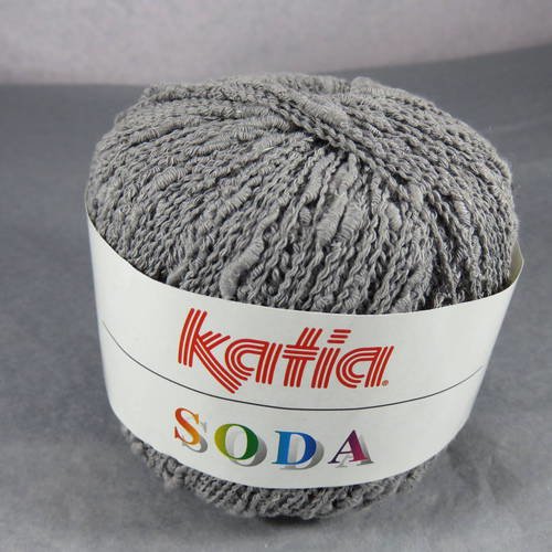 Fil katia soda couleur gris foncé pelote fils coton polyamide