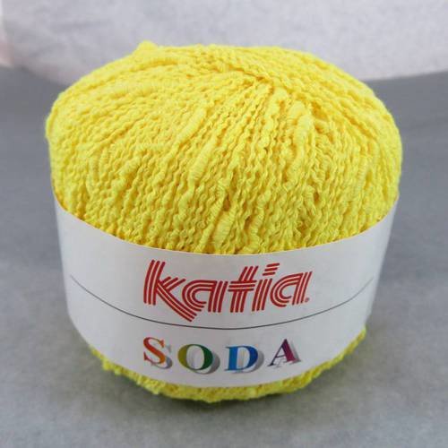 Fil katia soda couleur jaune pelote fils coton polyamide