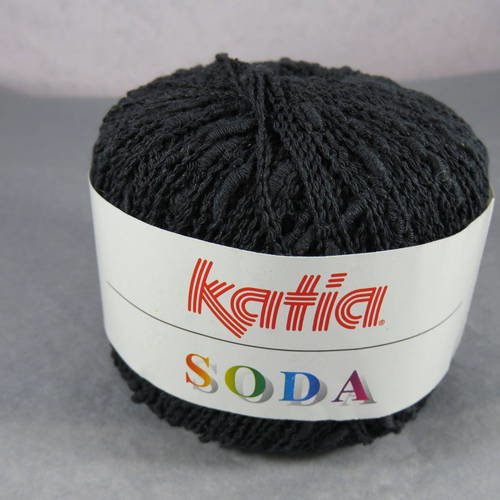 Fil katia soda couleur noir pelote fils coton polyamide