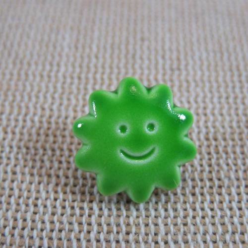 Boutons soleil vert sourire 14mm bouton de couture - lot de 4