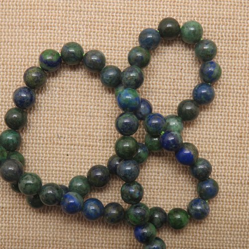 Perles phoenix lapis lazuli malachite 6mm pierre de gemme - lot de 10