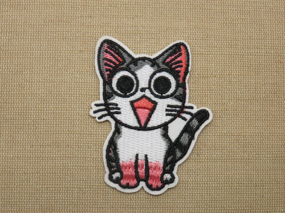 patch skulls girl,tete de mort chat kitty thermocollant satin blanc broder 