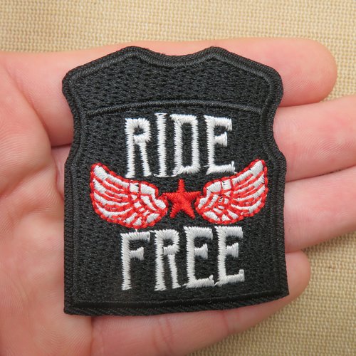 Patch ride free ecusson veste motard thermocollant pour rockeur