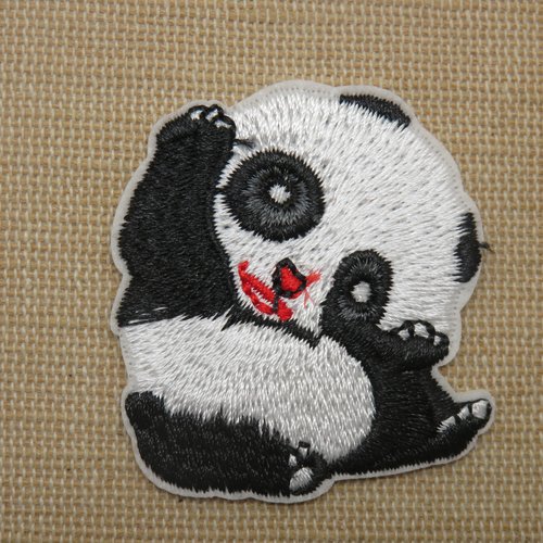 Ecusson panda patch thermocollant pour vêtement