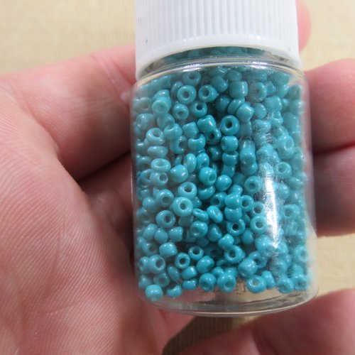 Perles de rocaille 2mm bleu turquoise - ensemble de 200 perles environ