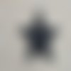 Patch étoile noir thermocollant 42mm - écusson à repasser textile