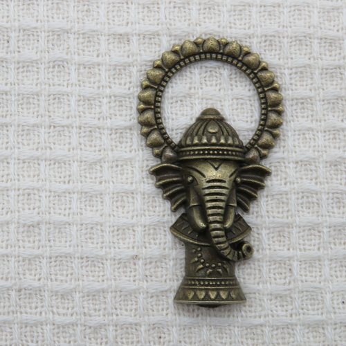 Pendentif éléphant hindou ganesh bronze en métal 50mm