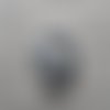 Pendentif loup lune métal argenté vieilli breloque 25mm