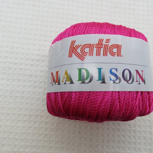 Fil katia madison pelote rose fils 100% acétate travaux tricot crochet
