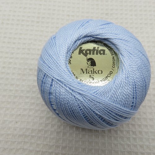 Coton d'egypte bleu katia mako 5 pelote fil perlé 100% coton