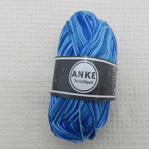 Coton rico design bleu pelote fil 100% coton mercerisé anke