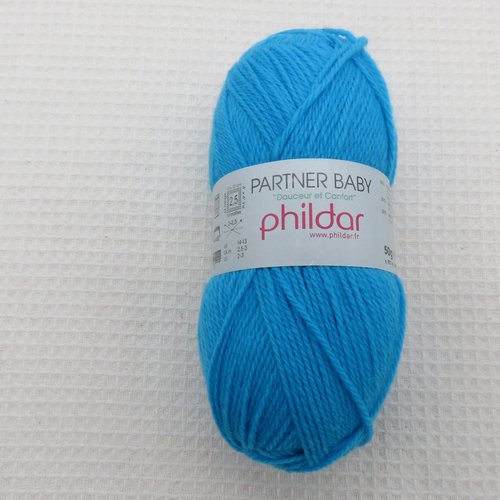 Phildar partner baby bleu pelote fil polyamide laine acrylique