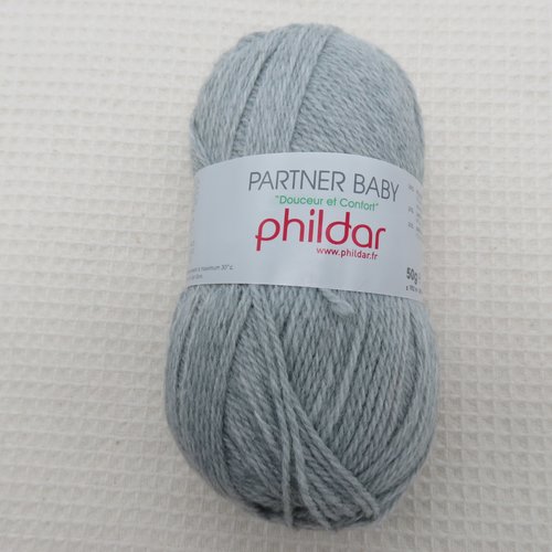 Phildar partner baby gris galet pelote fil polyamide laine acrylique