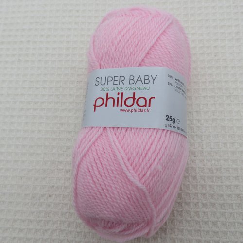 Phildar super baby rose pelote fil acrylique laine agneau