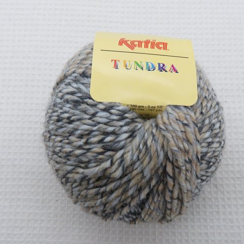 Pelote laine katia tundra multi couleur gris beige laine acrylique viscose