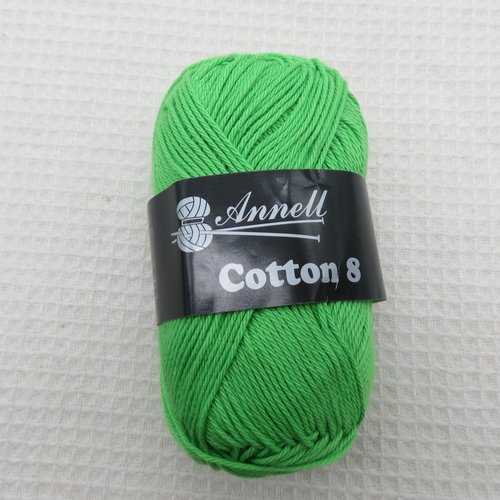 Coton annell cotton 8 vert pelote fil 100% coton