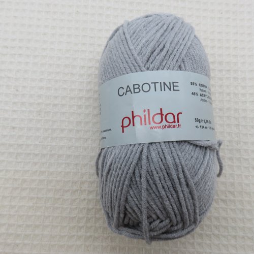Pelote cabotine ecume gris phildar coton acrylique