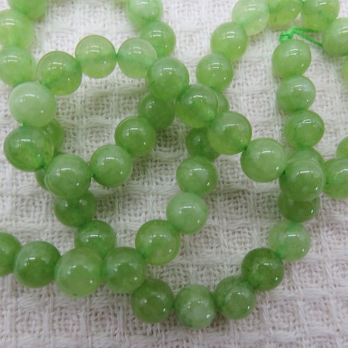 Perles peridot 6mm ronde vert pierre de gemme - lot de 10