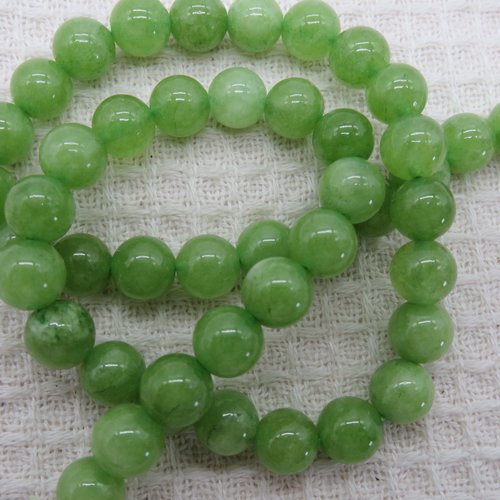 Perles peridot 8mm ronde vert pierre de gemme - lot de 10