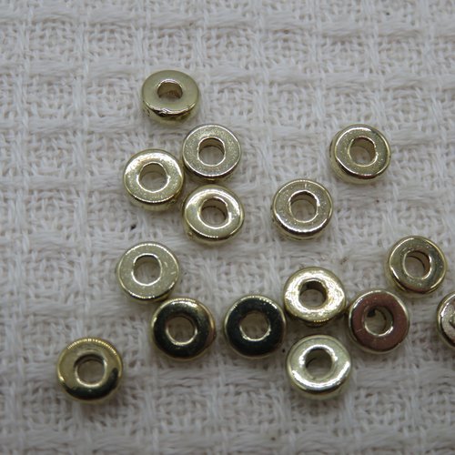 Perles rondelle entretoise doré 6mm en ccb - lot de 20
