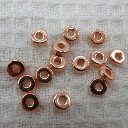 Perles rondelle entretoise cuivre 6mm en ccb - lot de 20