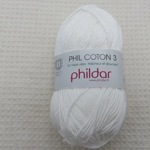 Pelote phil coton 3 phildar blanc