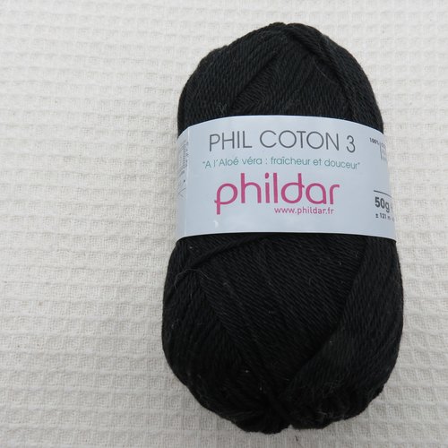 Pelote phil coton 3 phildar noir