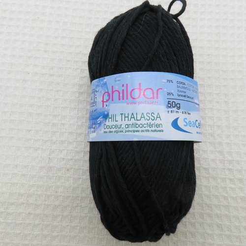 Pelote phil thalassa noir phildar coton lyocell