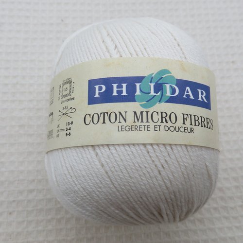 Coton micro fibres écru pelote phildar coton acrylique