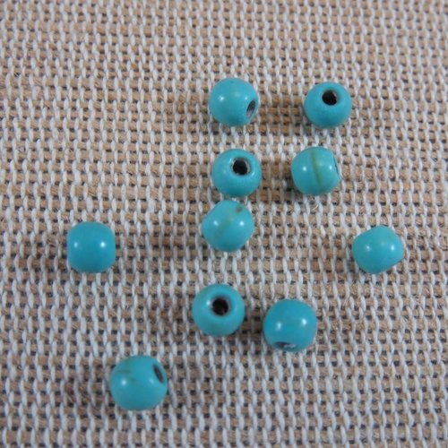 Perles howlite bleu turquoise 4mm - lot de 12