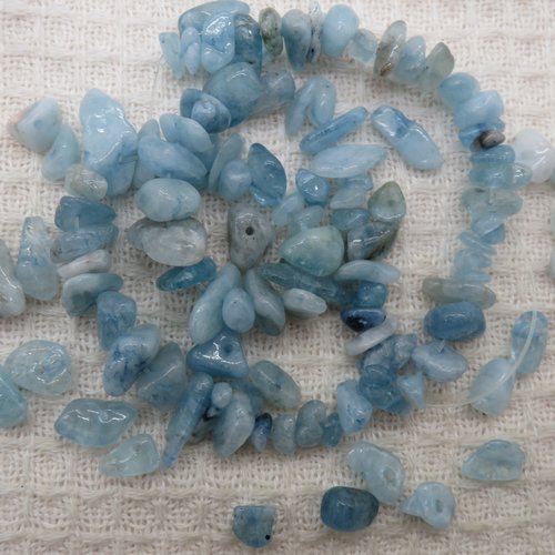 Perles aigue-marine bleu clair 5mm à 8mm - lot de 10 pierre de gemme