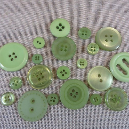 Boutons vert rond bouton couture fantaisie - lot de 15