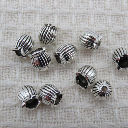 Coupelles muguet argenté fleur métal 6mm - lot de 10