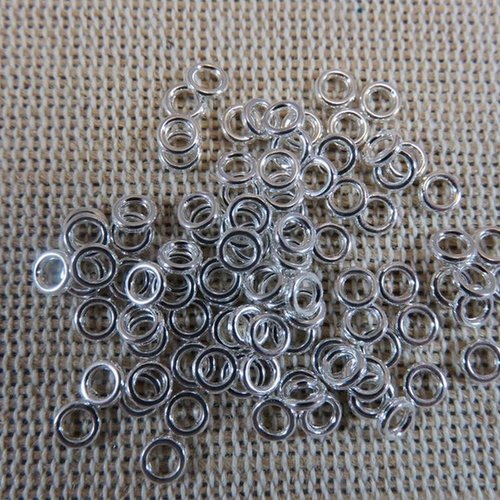 Anneaux de jonction 4mm fermé argenté - lot de 50