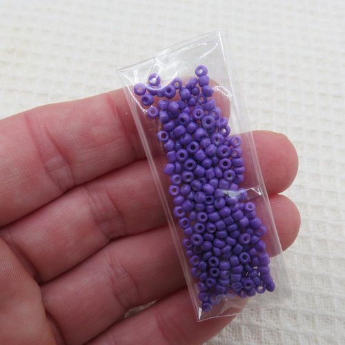 Perles de rocaille 2mm mauve - ensemble de 200 perles environ
