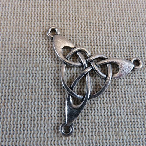 Pendentif connecteur nœud celtique en métal 35mm