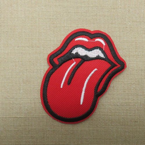 Patch thermocollant pour rockeur - grand écusson langue tirée rouge