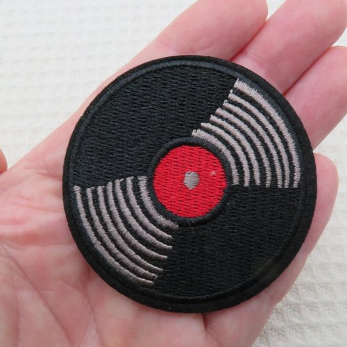 Patch disque vinyle écusson thermocollant
