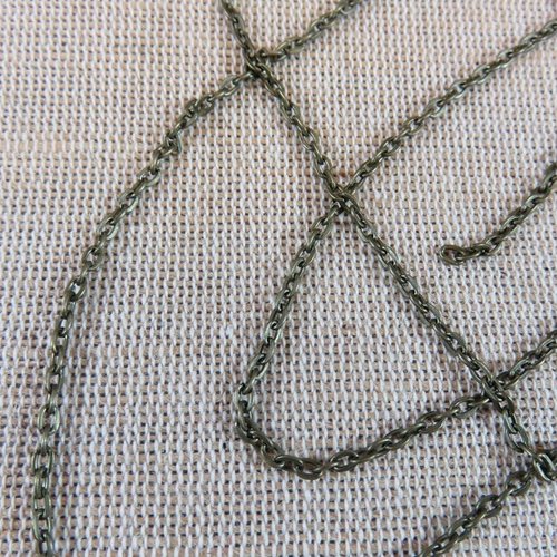 Chaîne maille forçat bronze 3mm x 2mm - vendu par 10 mètres