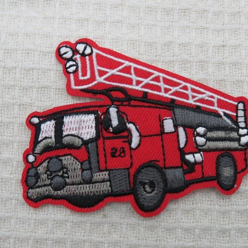 Patch camion pompier écusson thermocollant véhicule