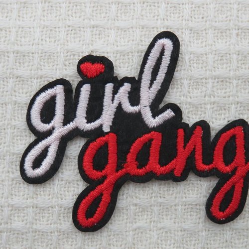 Patch thermocollant écusson girl gang appliqué girl gang cœur