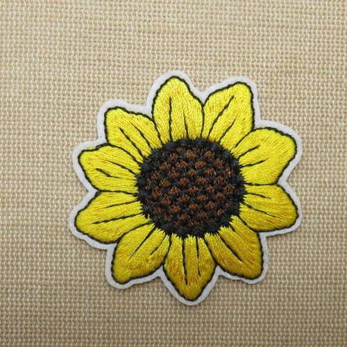Écusson fleur tournesol thermocollant - patch fleur du soleil